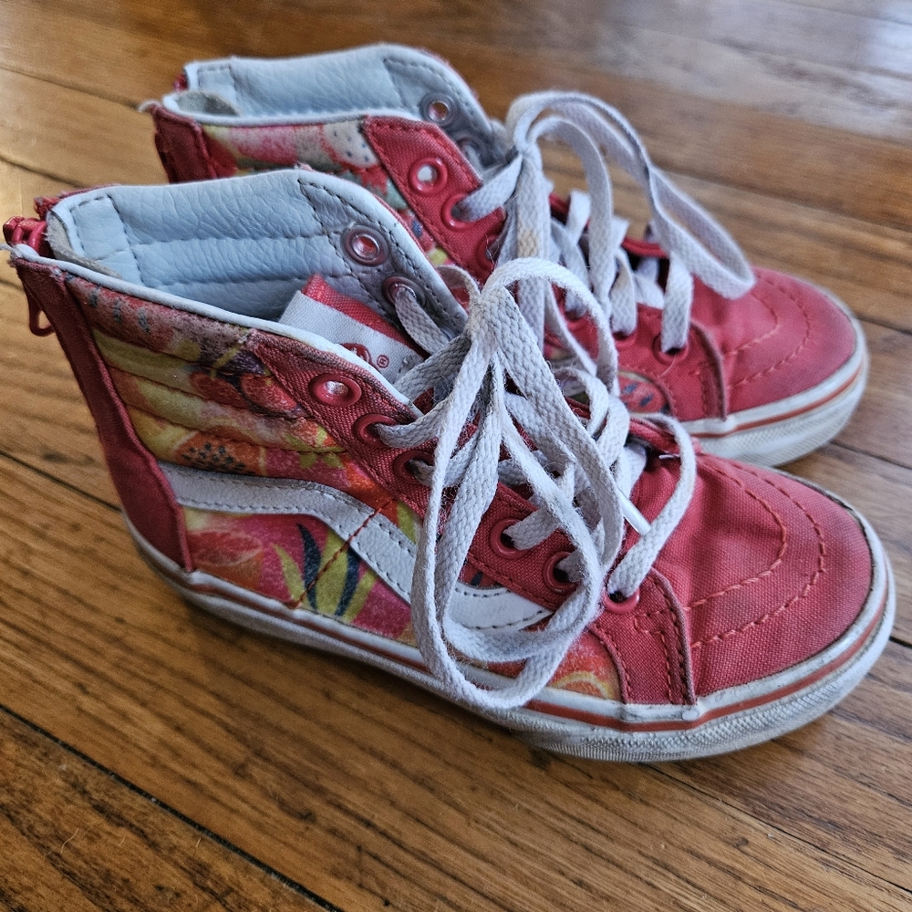 Vans "Off the Wall" Kids Sparkling Fruits Zipper High-Tops - Size 10.5